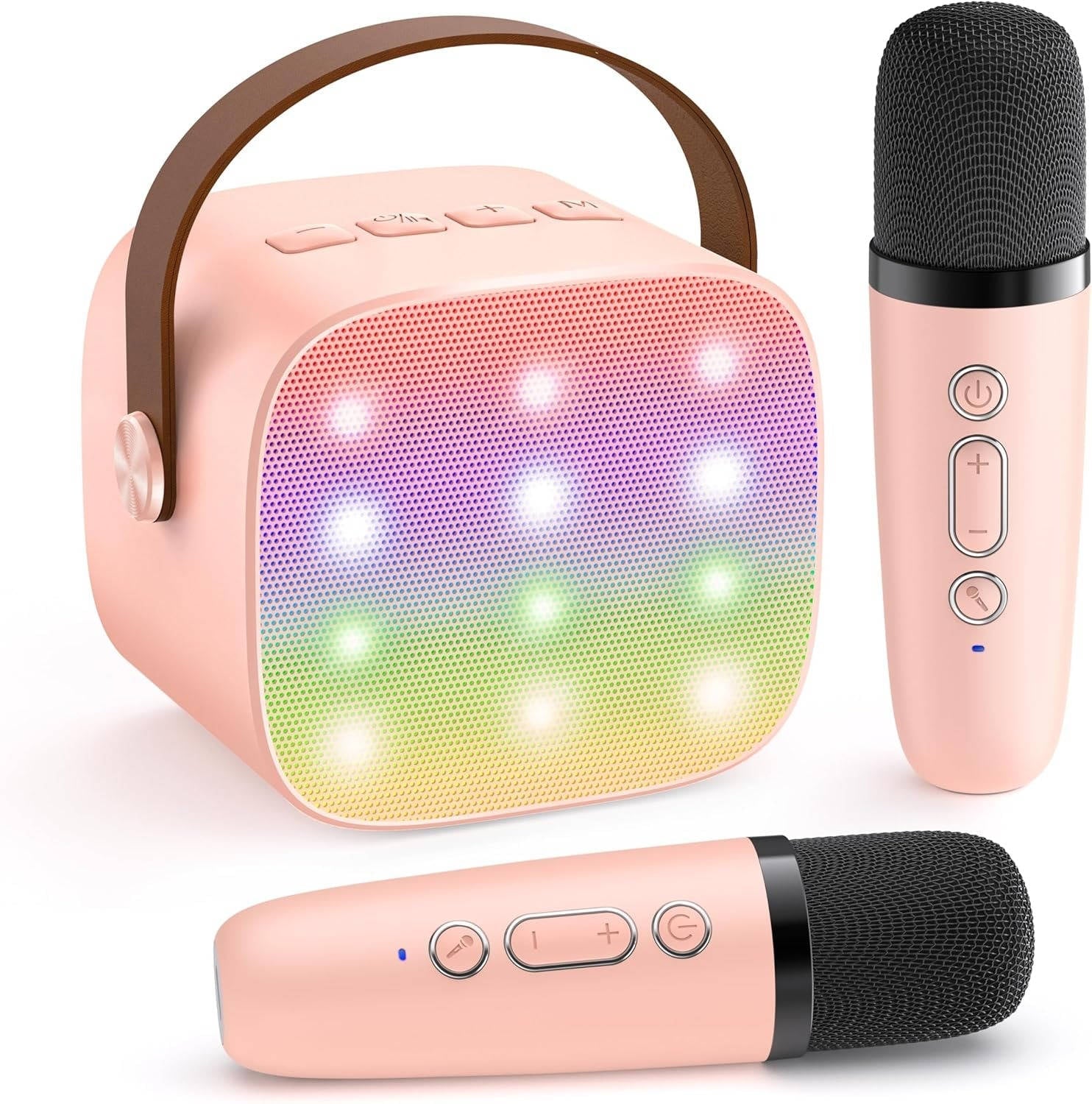 Compact Karaoke System with Dual Wireless Microphones