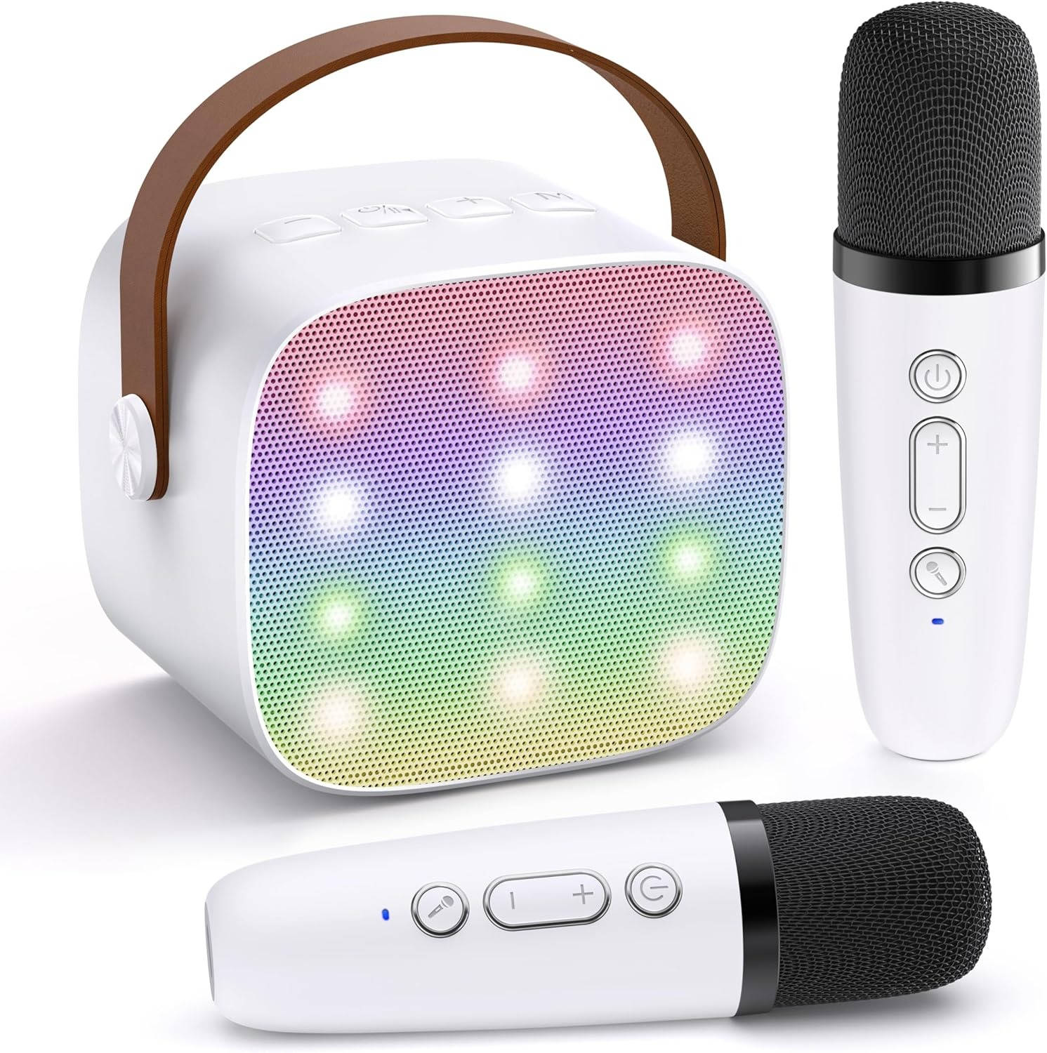 Compact Karaoke System with Dual Wireless Microphones