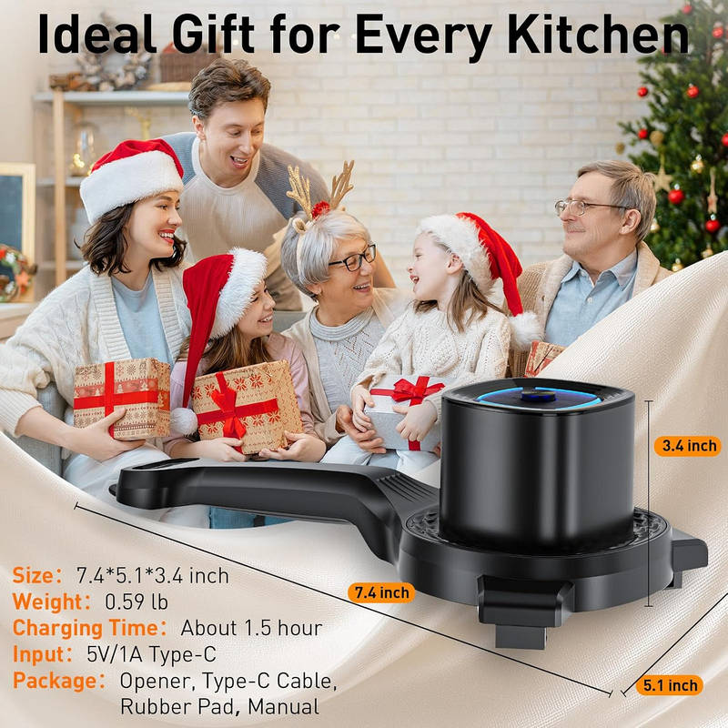 Effortless Lid Master – Rechargeable Adjustable Jar & Bottle Opener