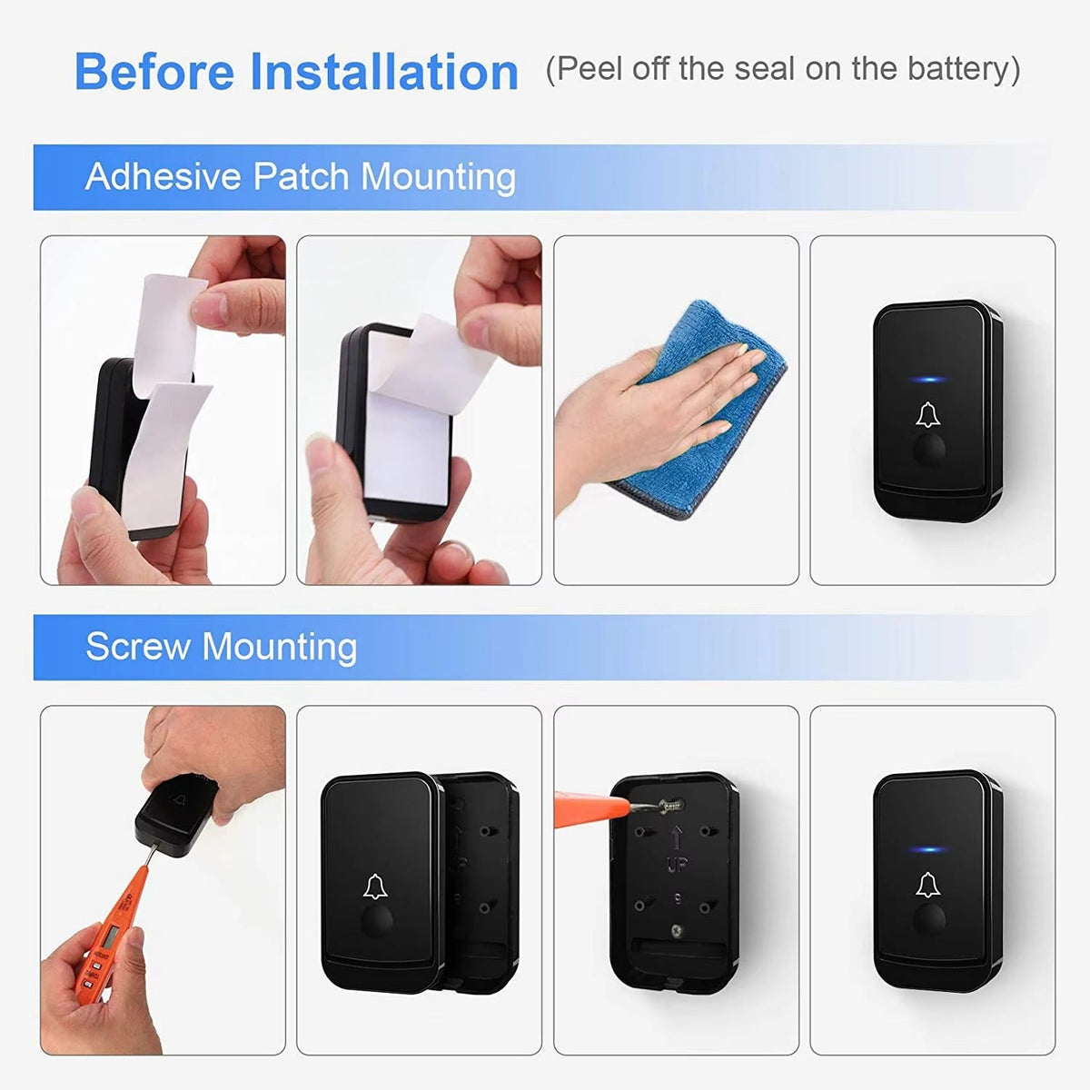 SmartAlert Wireless Door Chime System – 1000 Ft Range, 45 Tones