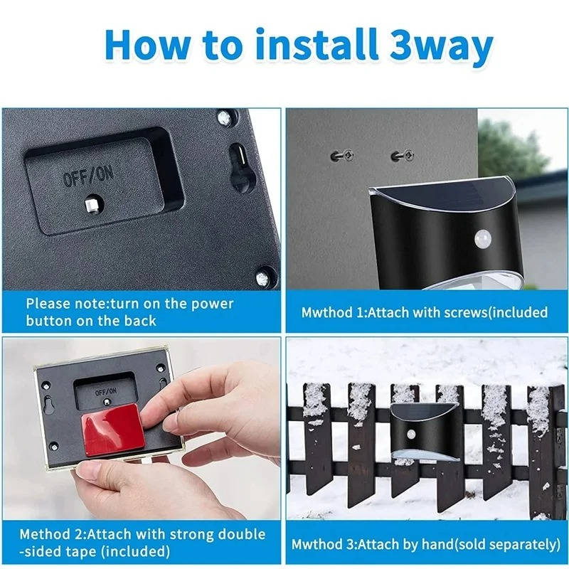 Solar-Powered Outdoor Step Lights with Motion Detection