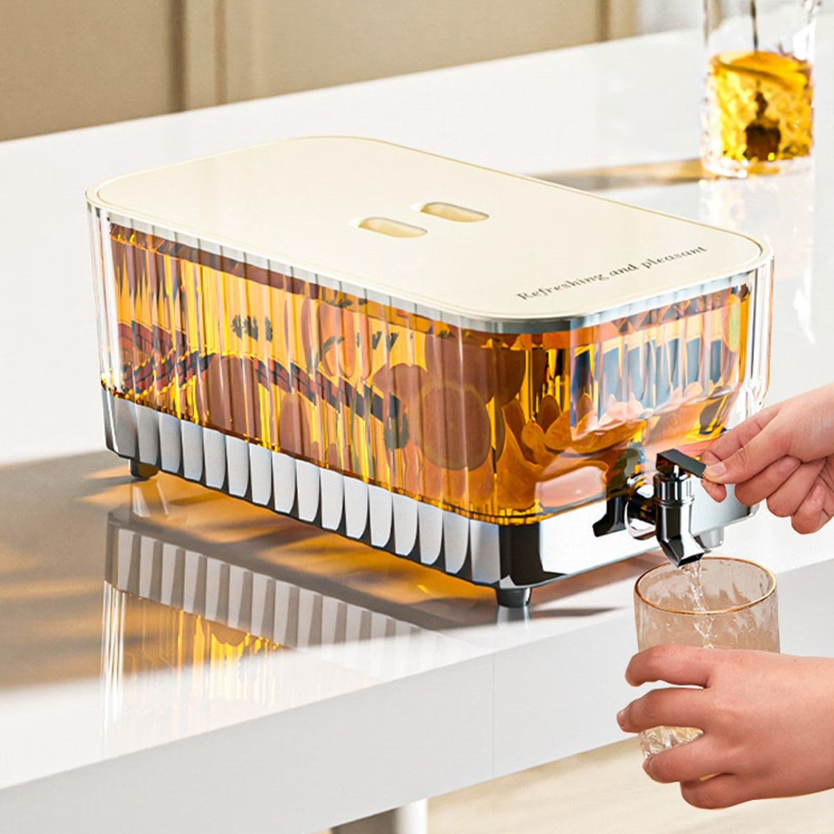 Large Capacity Beverage Dispenser with Ergonomic Handle