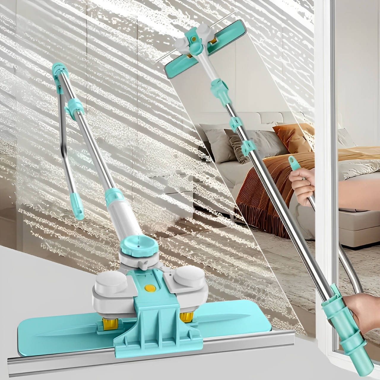 Extendable Window Cleaning Tool for High Reach Surfaces