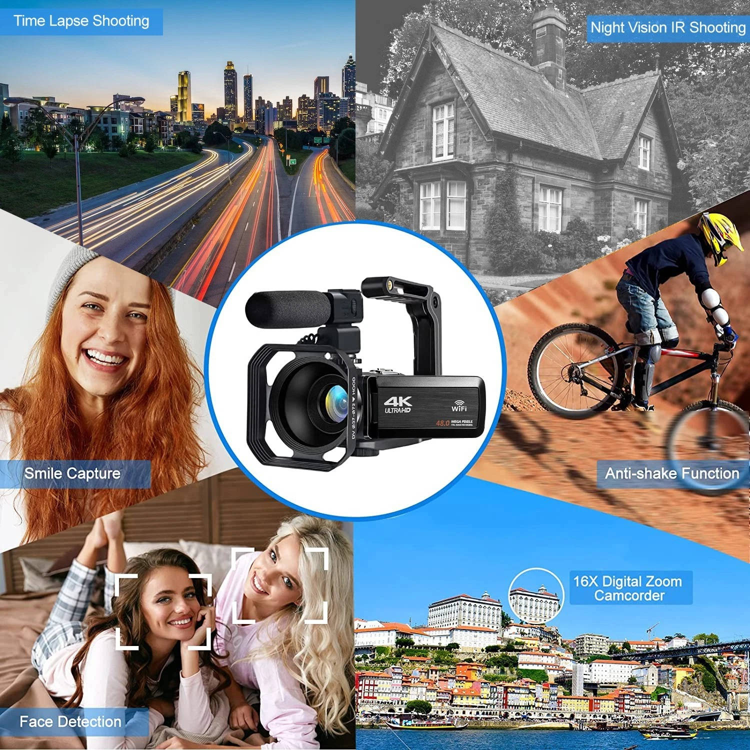 Ultra HD Vlogging Camera with WiFi and 48MP Photos
