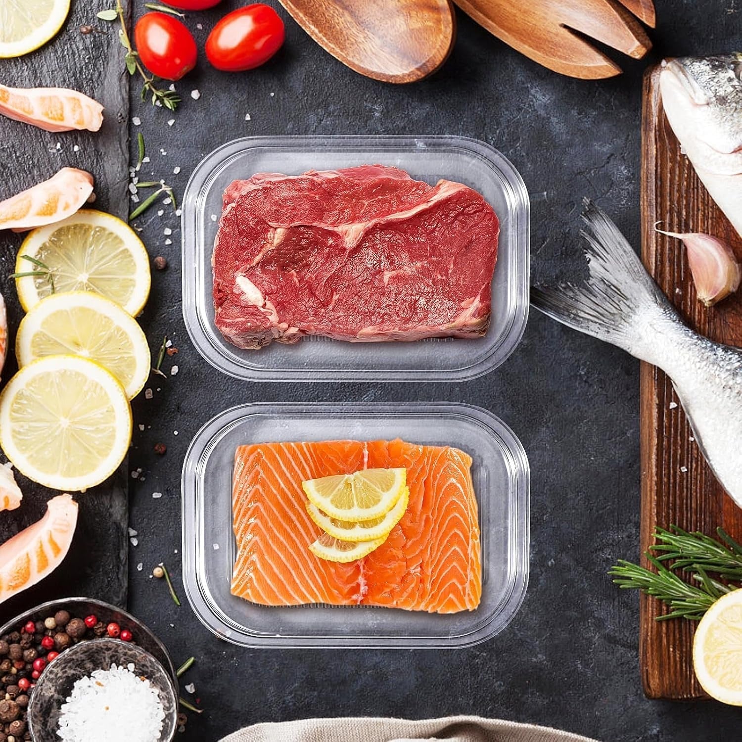 Clear Food Storage Box for Optimal Meat Freshness