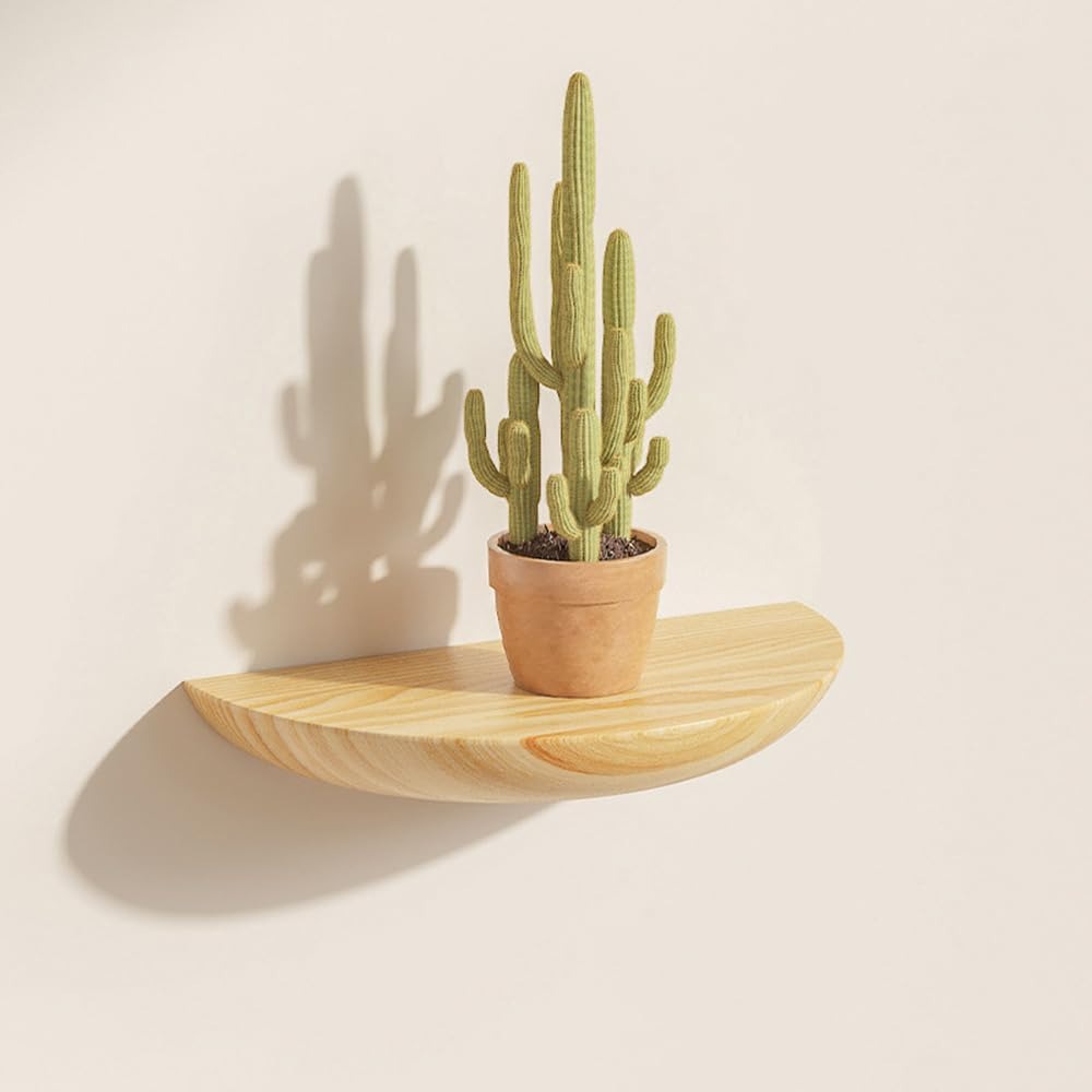 Curved Wooden Wall Shelf for Stylish Storage