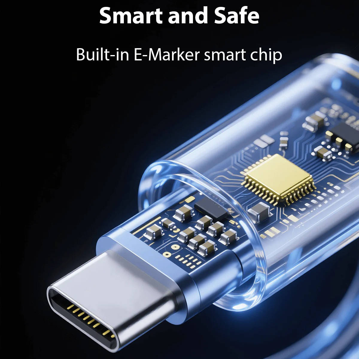 Magnetic Self-Coiling Charging Cable with Fast Charge Feature