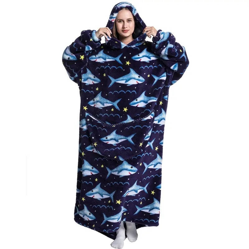 Cozy Oversized Fleece Hoodie Blanket