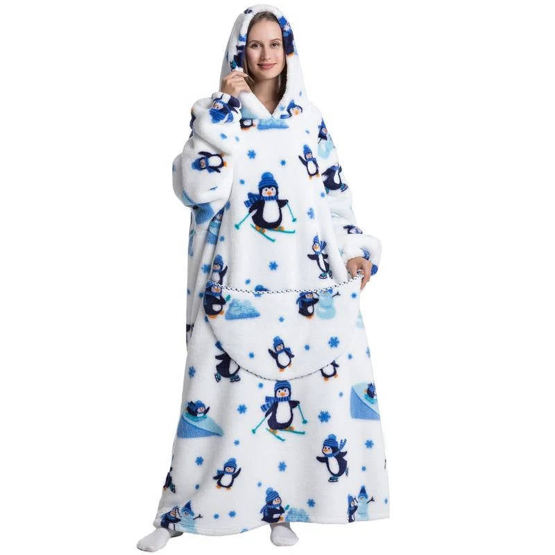 Cozy Oversized Fleece Hoodie Blanket