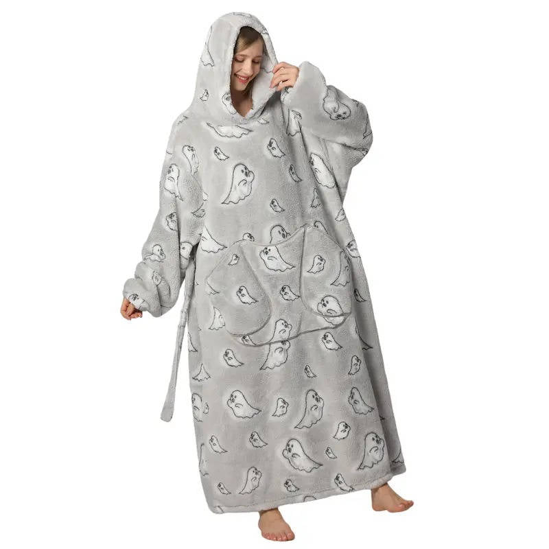 Cozy Oversized Fleece Hoodie Blanket