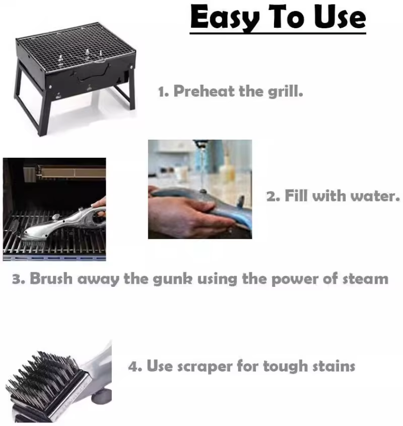 Ultimate Steam-Powered Grill Cleaning Brush & Scraper