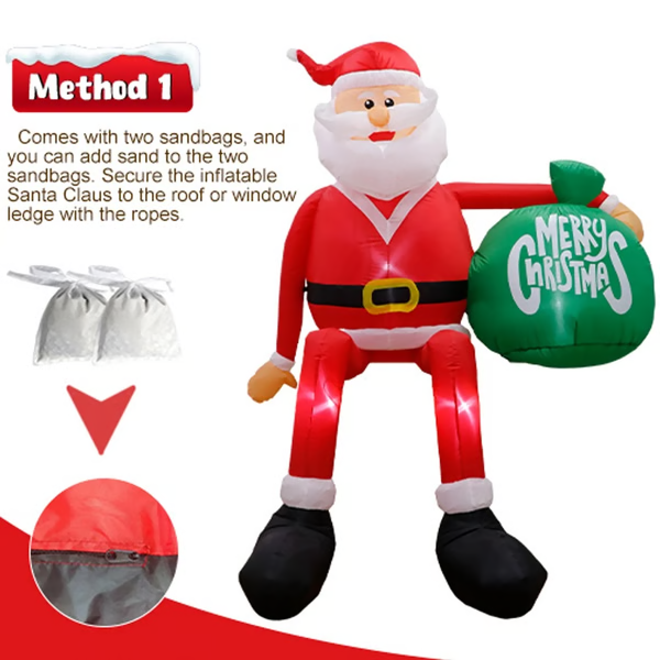 Enormous 8FT LED Santa Climber – Stunning Outdoor Holiday Decor