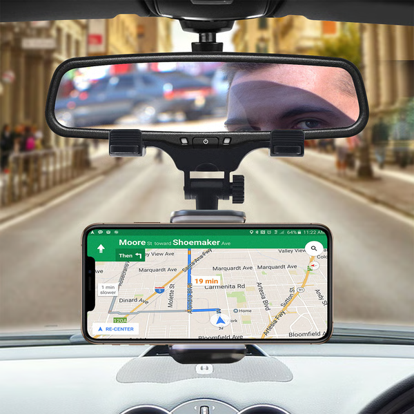 Versatile Car Mirror Smartphone Holder for Safe Driving