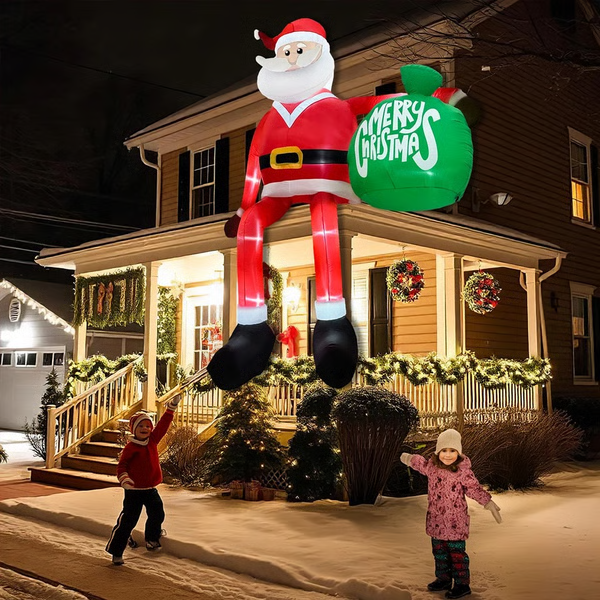 Enormous 8FT LED Santa Climber – Stunning Outdoor Holiday Decor