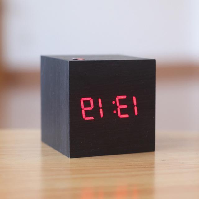 Sleek Wooden Digital Timepiece