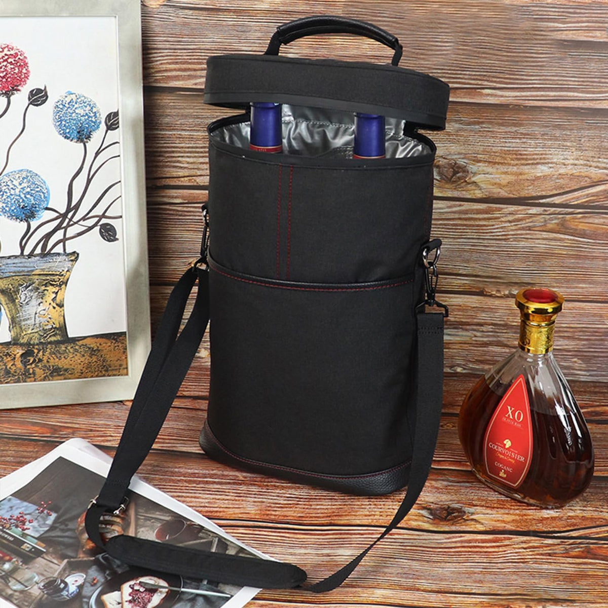 Adjustable Strap Insulated Wine Cooler Bag for Two Bottles – Buy One, Get One Free