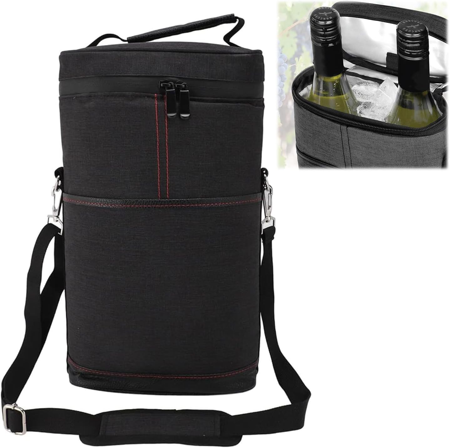 Adjustable Strap Insulated Wine Cooler Bag for Two Bottles – Buy One, Get One Free