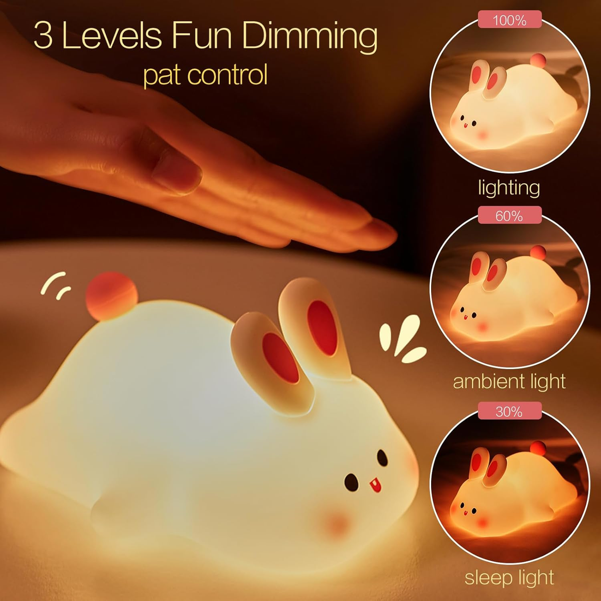 Bunny Glow Night Lantern – Rechargeable Silicone Lamp for Kids