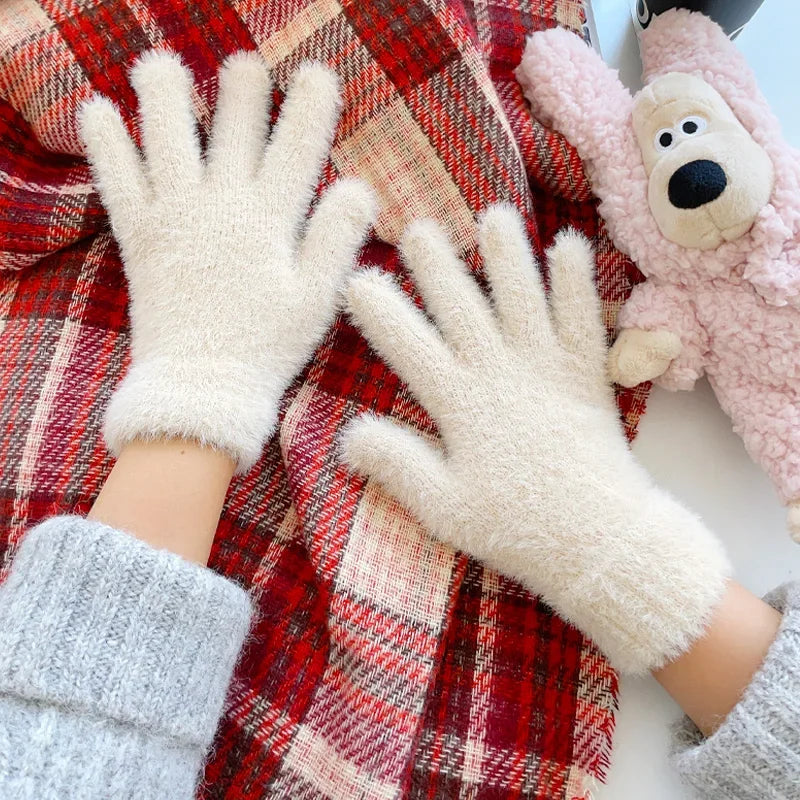 Luxurious Velvet Winter Mittens for Women