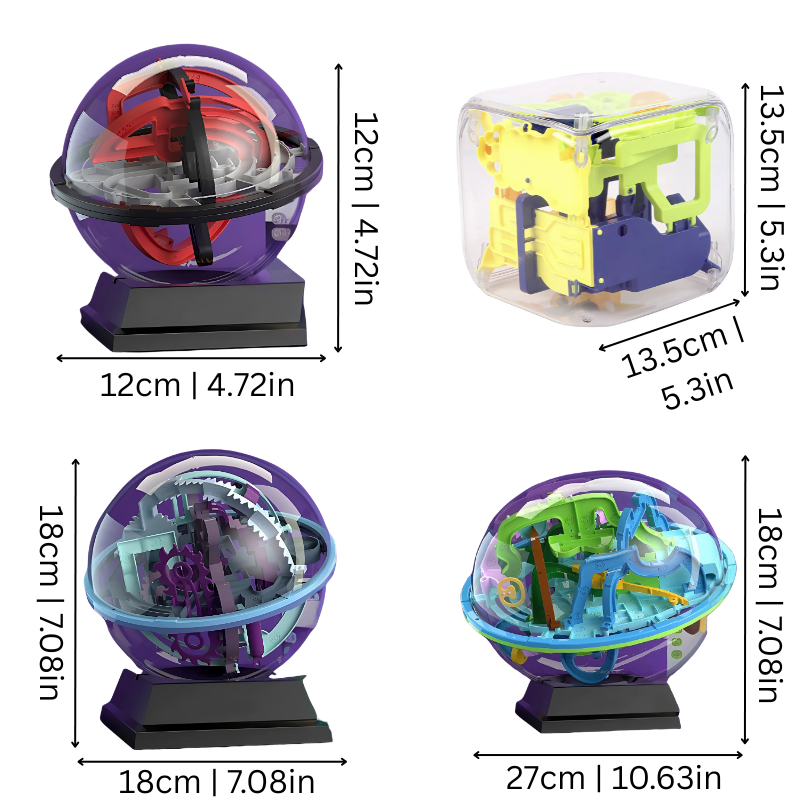 MindMaze Sphere – 4-Level Interactive Puzzle with Clear Shell Design