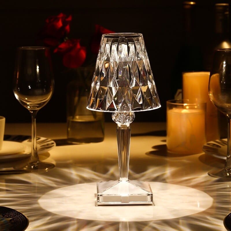 Elegant Acrylic Table Lamp with Crystal Design