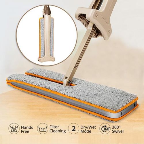 Revolutionary 2-in-1 Microfiber Mop and Broom with 360° Spin