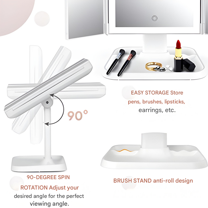 IllumiGlow Rechargeable Makeup Mirror with Dual Magnification