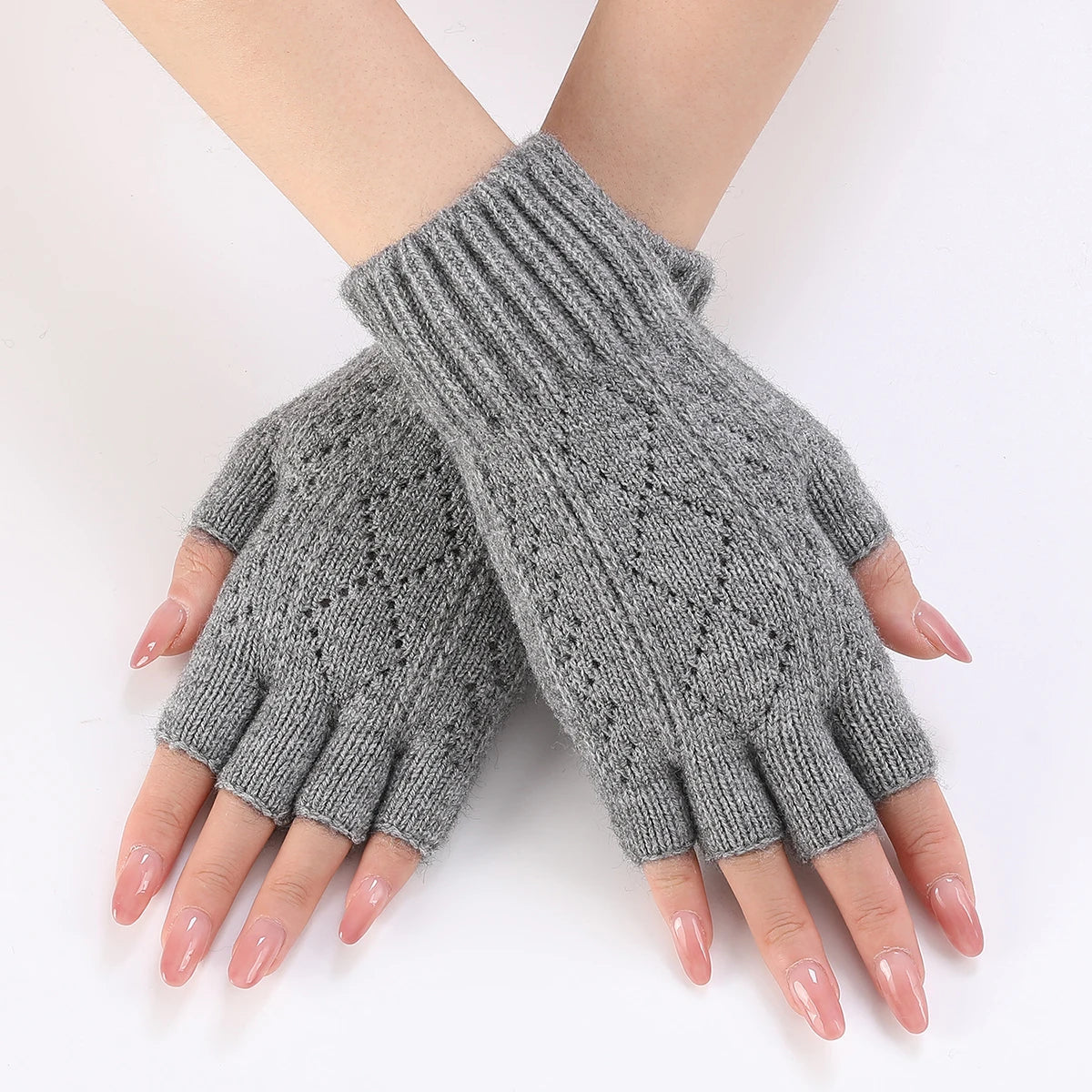 Chic Knit Fingerless Hand Warmers for Cold Weather
