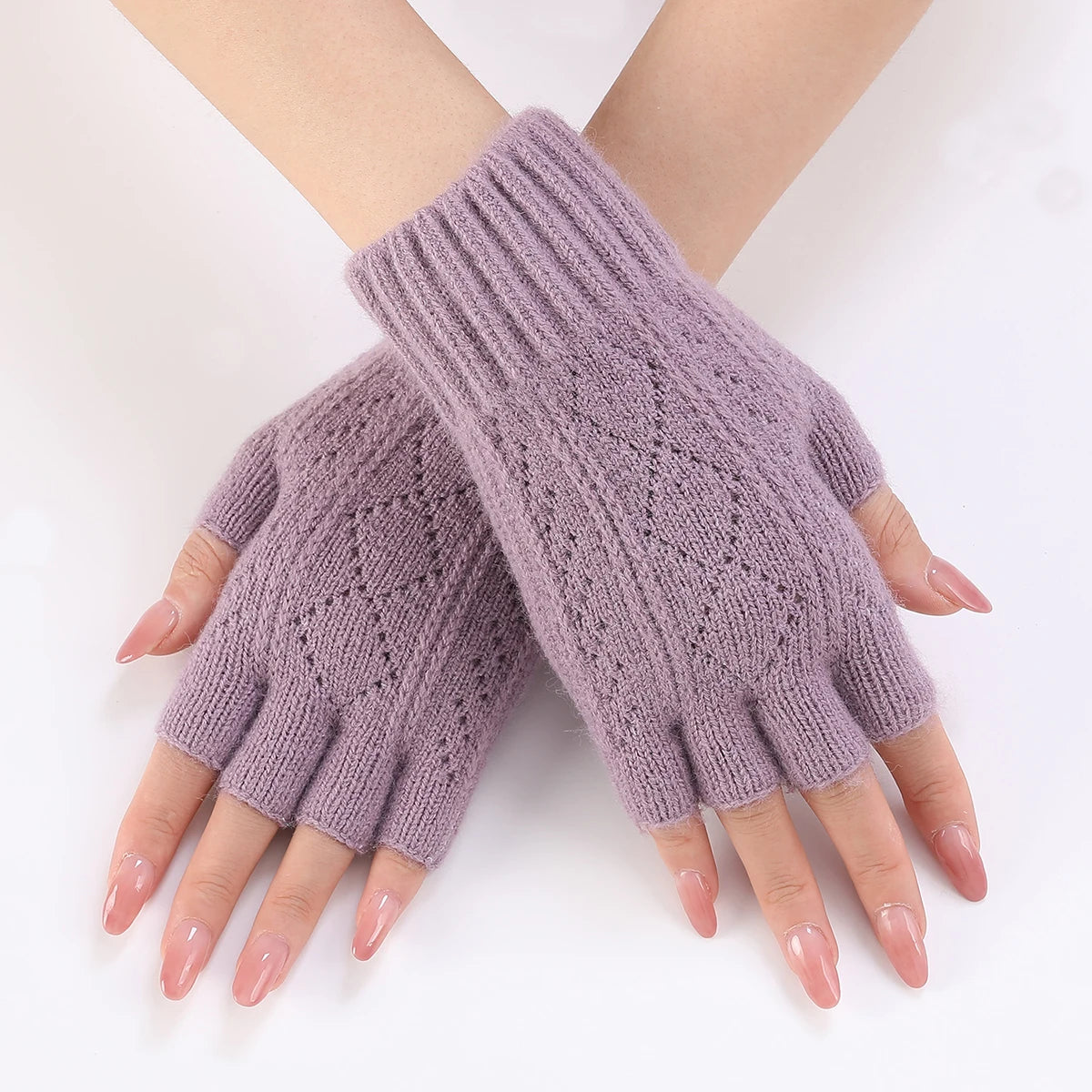 Chic Knit Fingerless Hand Warmers for Cold Weather