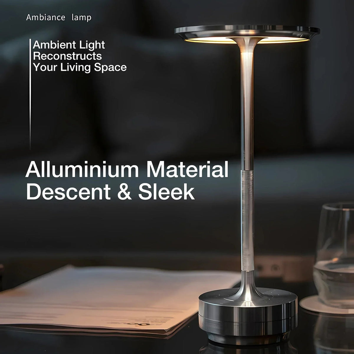 Wireless Rechargeable Elegant Glow Table Lamp