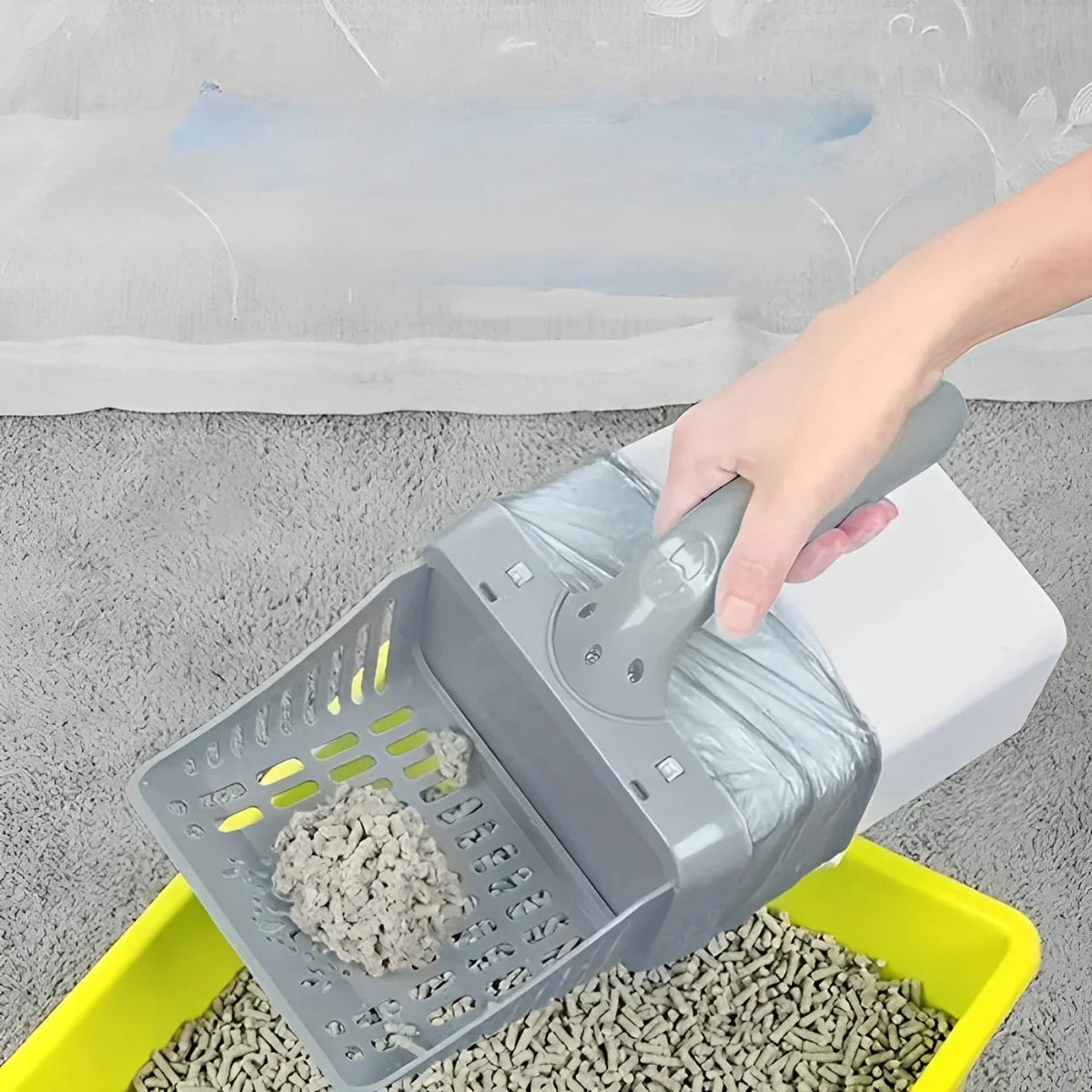 Effortless Cat Waste Collector with Trap-Door Technology