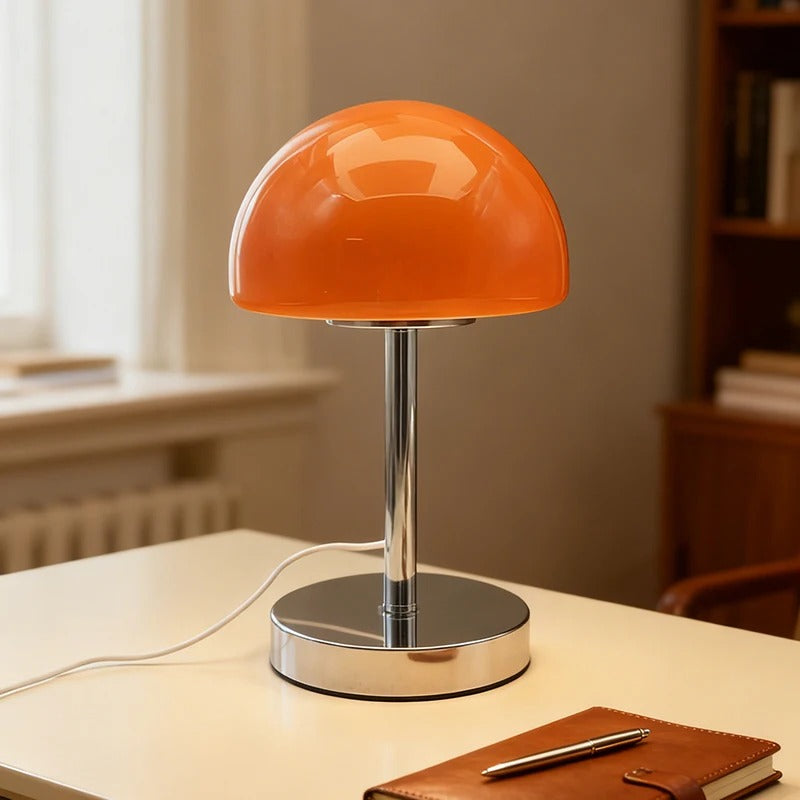 Charming Glass and Metal Adjustable Shade LED Table Lamp