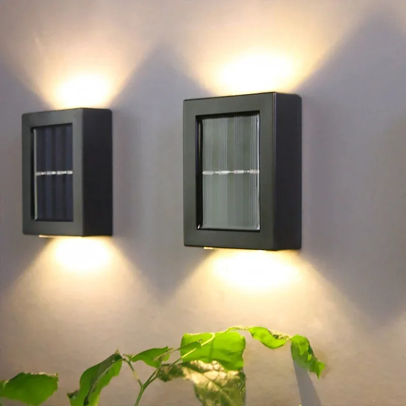 Solar-Powered LED Wall Lights - Wireless and Elegant Design