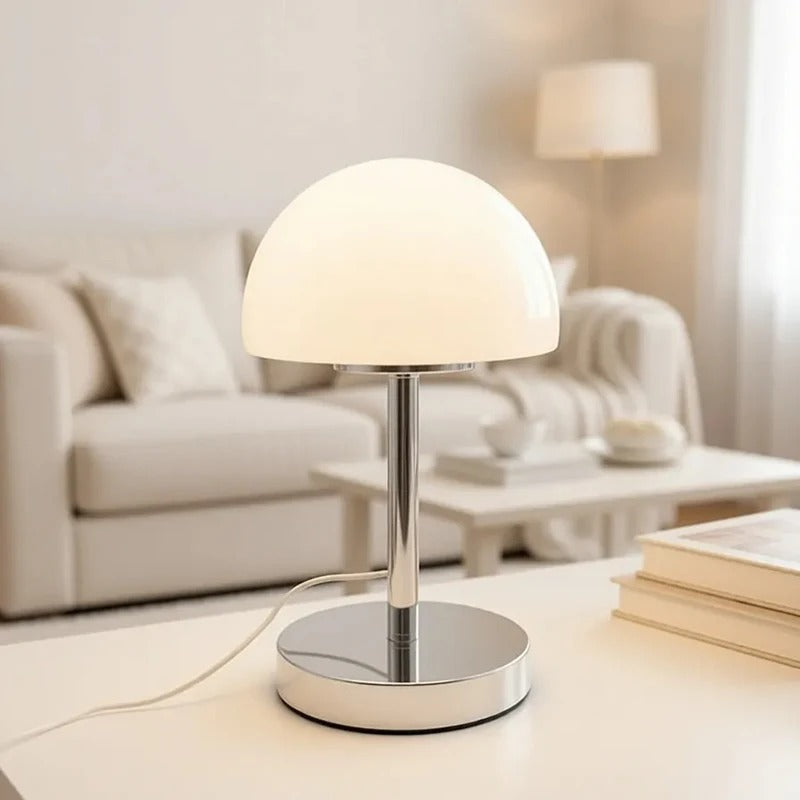Charming Glass and Metal Adjustable Shade LED Table Lamp