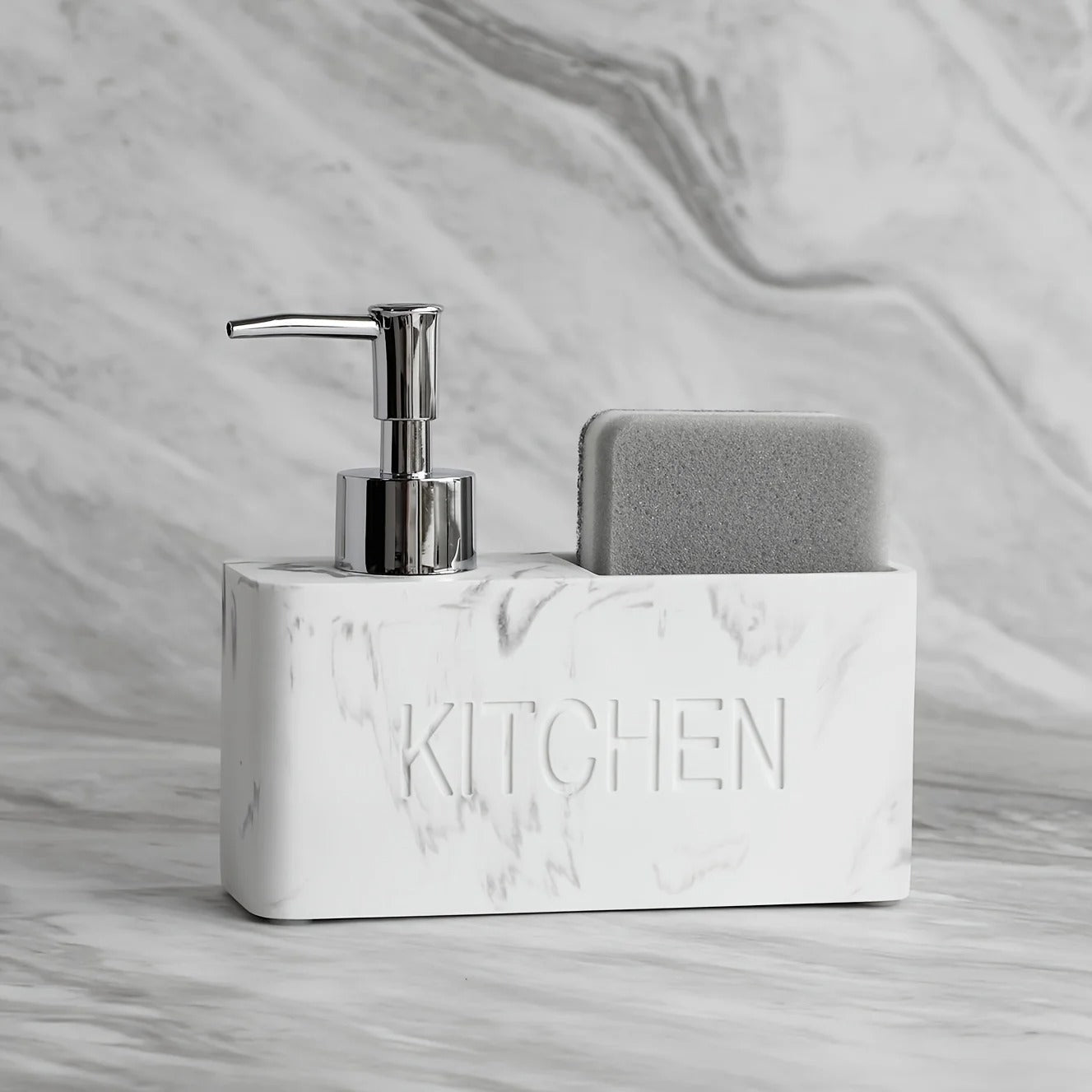 Elegant Resin Soap Dispenser with Textured Finish