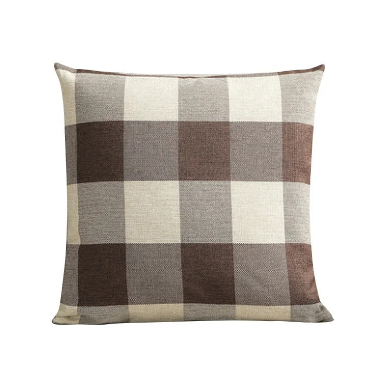 Plaid Cushion Cover with Autumn Check – Rustic Home Decor