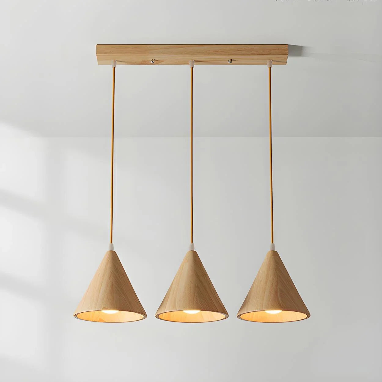 Triad Wood Cone Pendant Light for Modern Spaces