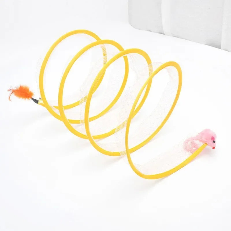 Foldable Curved Interactive Cat Play Tunnel