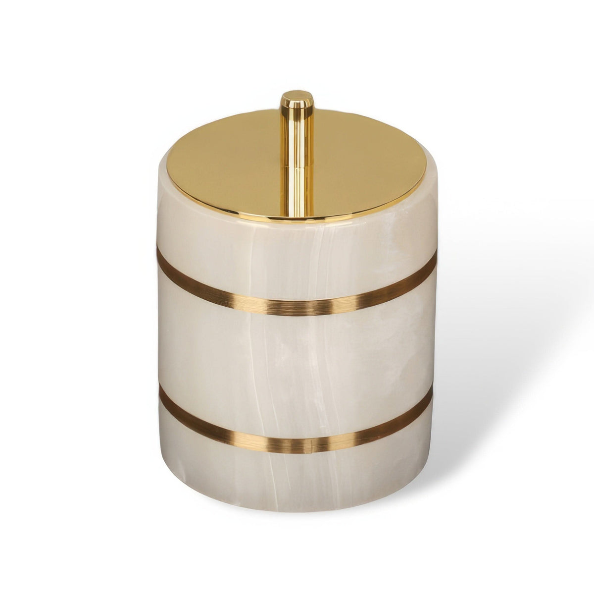 Sleek Marble-Inspired Cup with Elegant Gold Trim for Bathrooms