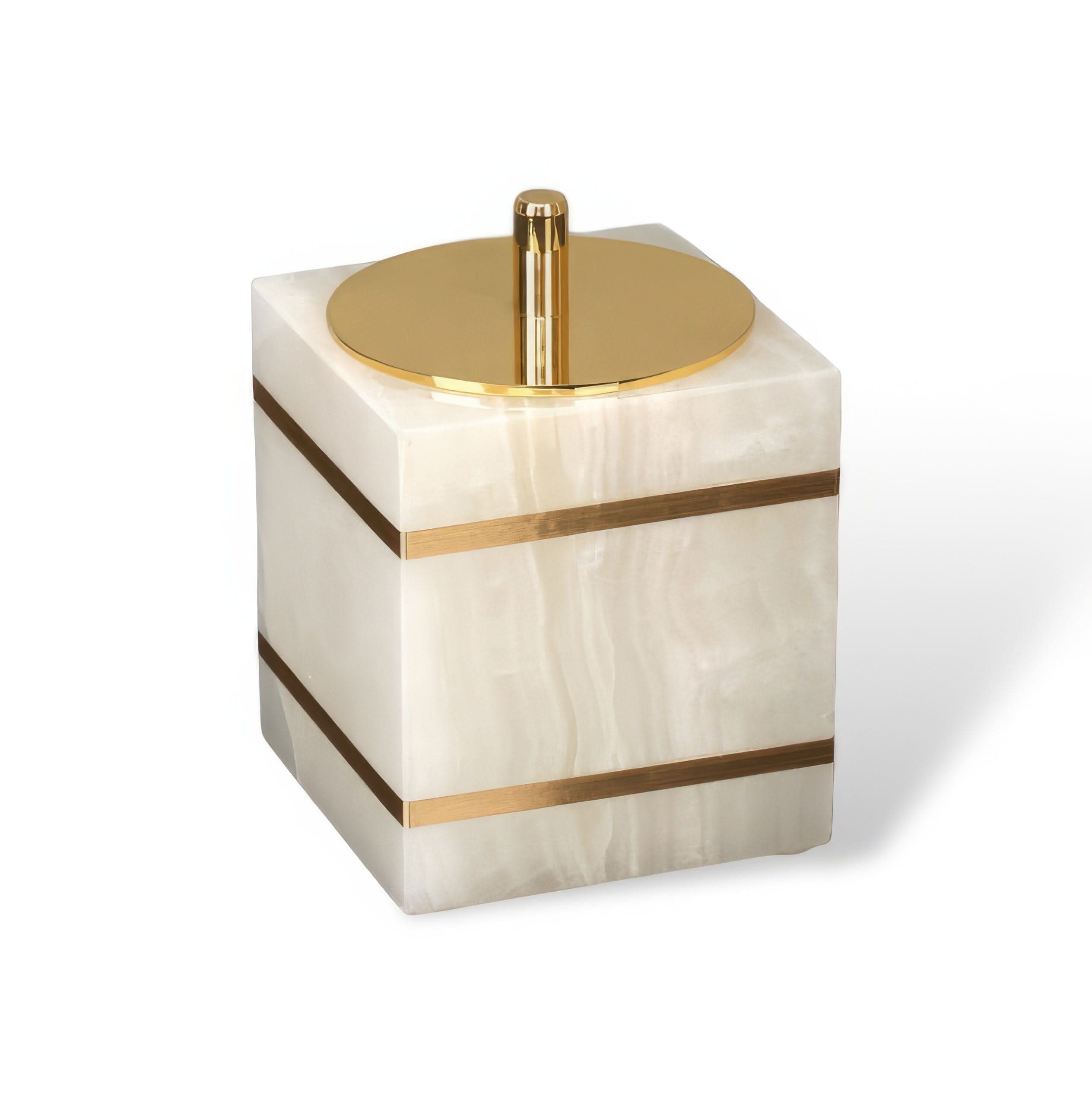Sleek Marble-Inspired Cup with Elegant Gold Trim for Bathrooms
