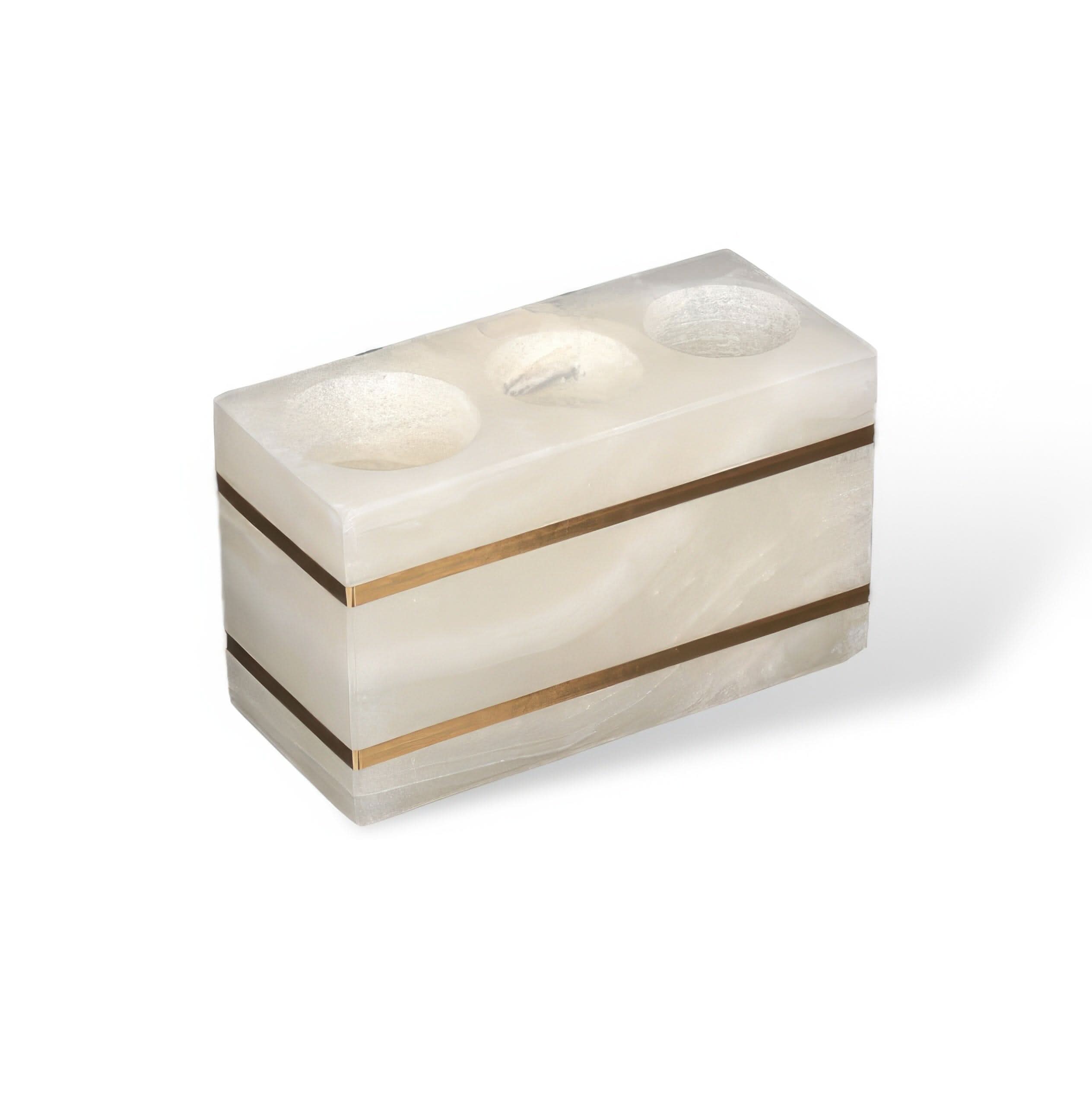 Sleek Marble-Inspired Cup with Elegant Gold Trim for Bathrooms