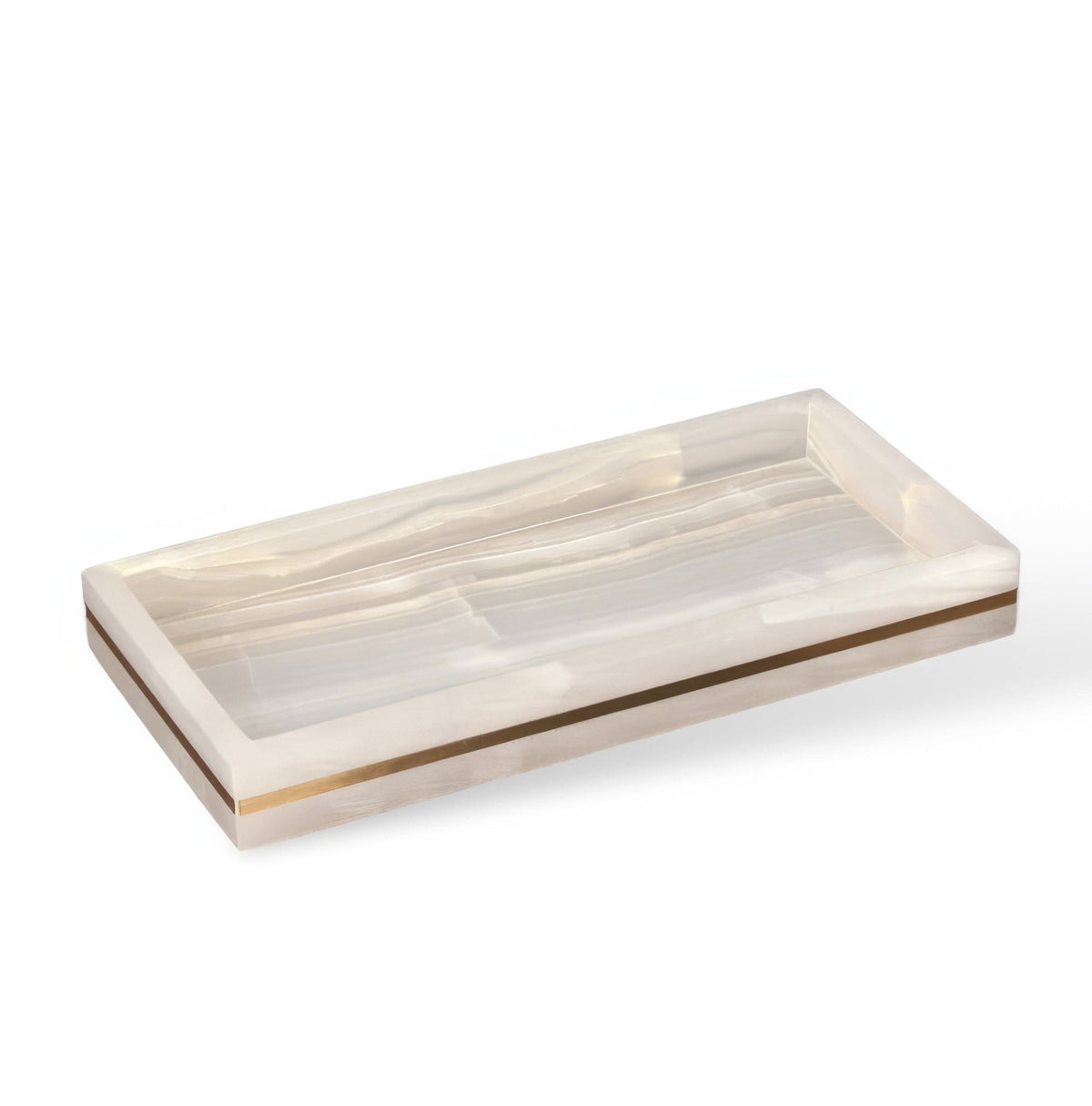Sleek Marble-Inspired Cup with Elegant Gold Trim for Bathrooms