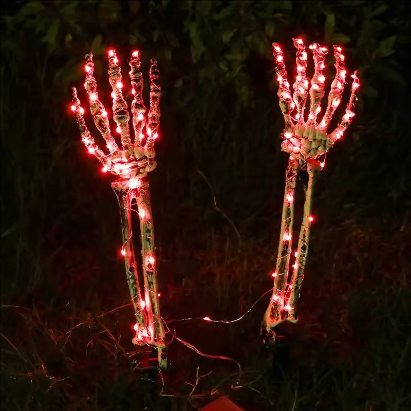 Eerie Solar-Activated Skeleton Hand Yard Lights
