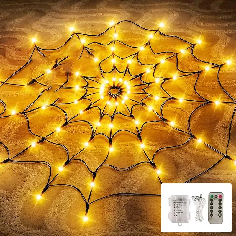 Illuminated Halloween Cobweb Decoration for Spooky Vibes