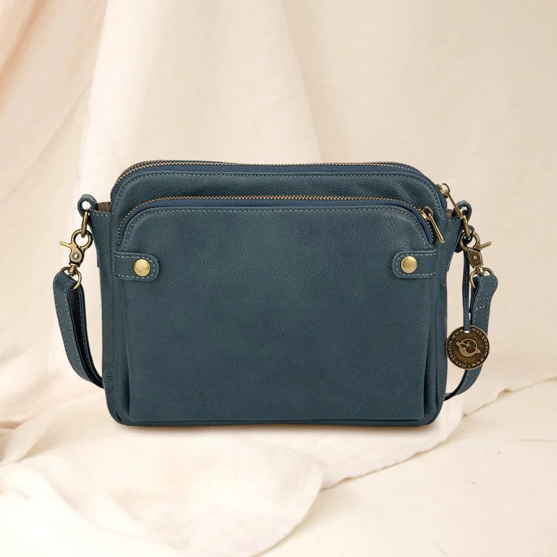Versatile Three-Compartment Leather Crossbody & Clutch Bag