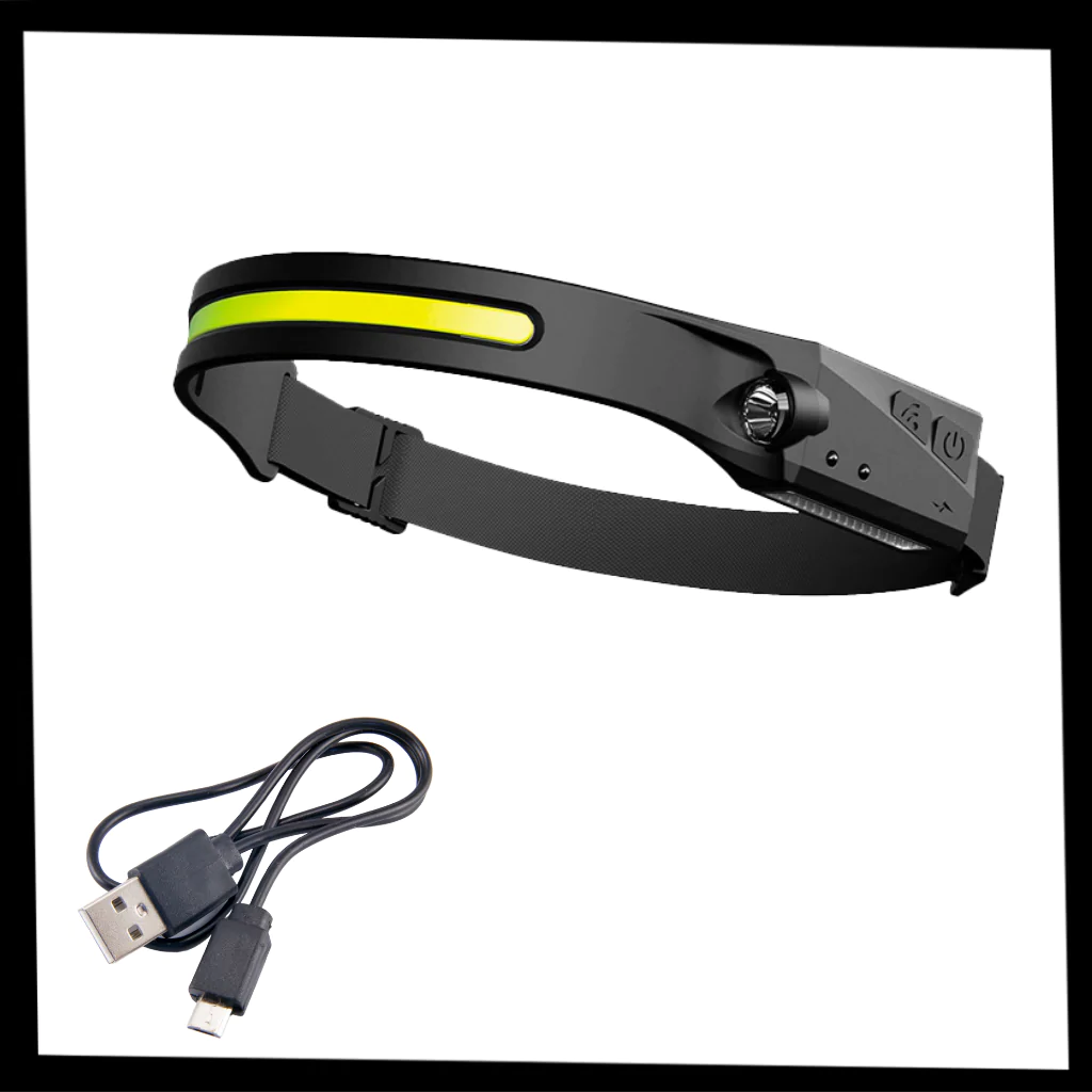 BrightWave Adjustable LED Headlamp with Rechargeable Battery