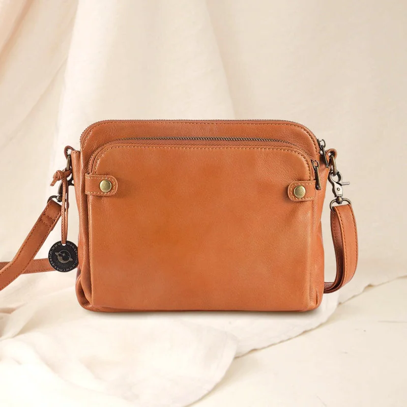 Versatile Three-Compartment Leather Crossbody & Clutch Bag
