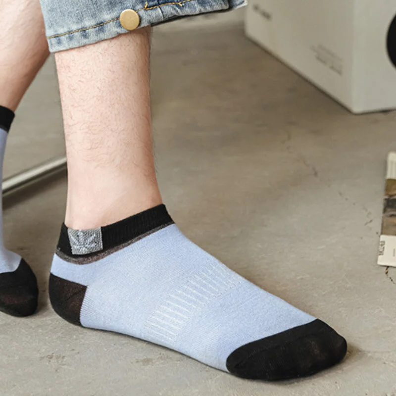 20 Pairs of Men's Colorful Low-Cut Cotton Ankle Socks