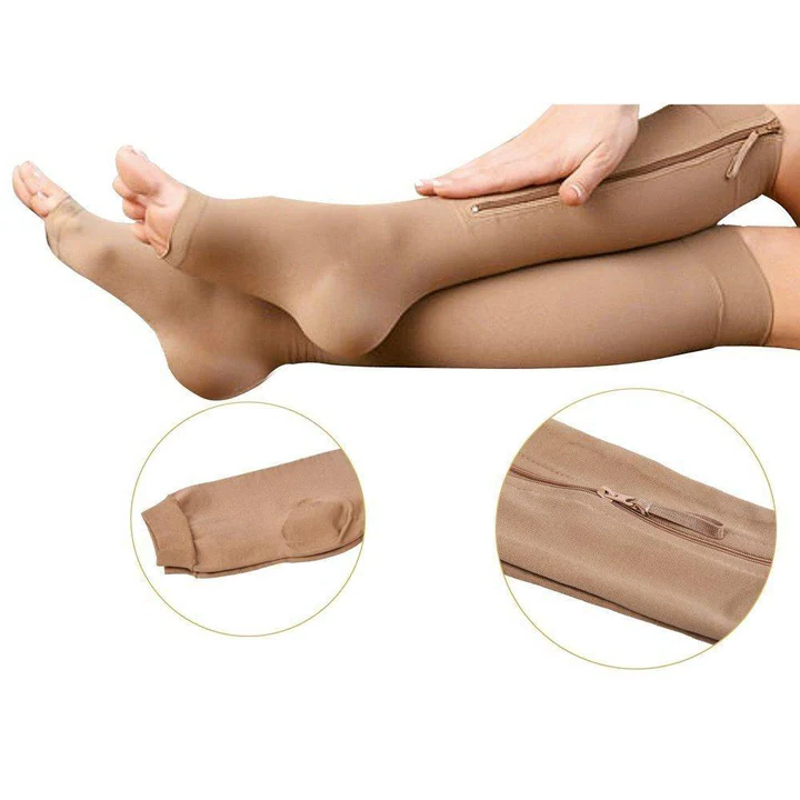 Zippered Supportive Compression Socks for Enhanced Comfort 20-30 mmHg
