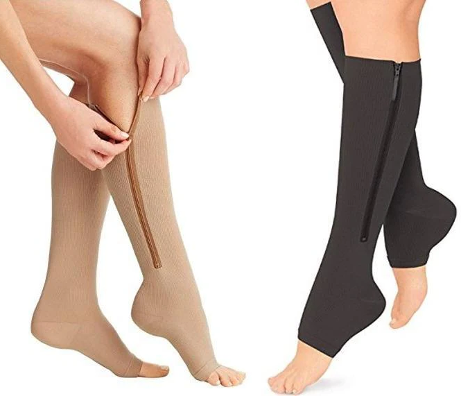 Zippered Supportive Compression Socks for Enhanced Comfort 20-30 mmHg